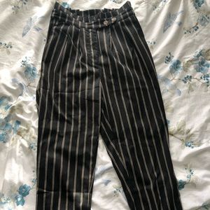 Striped high waisted pants